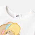 Looney Tunes 2pcs Kid Girl Character Print Tie Knot Cotton Long-sleeve Tee and Letter Print Leggings Set White image 5