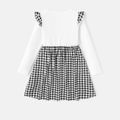 L.O.L. SURPRISE! Kid Girl Plaid Splice Cotton Ruffled Long-sleeve Dress White image 5