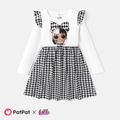 L.O.L. SURPRISE! Kid Girl Plaid Splice Cotton Ruffled Long-sleeve Dress White image 1