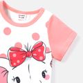 Baby Girl Short-sleeve Elephant & Dots Print Naia™ T-shirt Dress Pink image 4