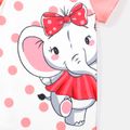 Baby Girl Short-sleeve Elephant & Dots Print Naia™ T-shirt Dress Pink image 5