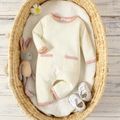 Baby Boy/Girl Solid Waffle Raglan-sleeve Jumpsuit Apricot image 1