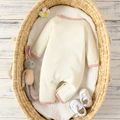 Baby Boy/Girl Solid Waffle Raglan-sleeve Jumpsuit Apricot image 2