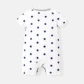 Baby Boy 95% Cotton Short-sleeve Allover Star Print Letter & Heart Graphic Romper ColorBlock image 2