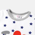 Baby Boy 95% Cotton Short-sleeve Allover Star Print Letter & Heart Graphic Romper ColorBlock image 3