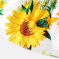 Baby Girl 100% Cotton Allover Sunflower Print Shirred Cami Dress White image 4