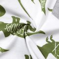 2pcs Baby Boy Dinosaur & Letter Print Short-sleeve Naia™ Tee and Solid Cotton Shorts Set GlossyDarkGreen image 5