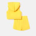Looney Tunes 2pcs Kid Girl Tweety Sleeveless Cotton Hooded Tee and Elasticized Shorts Set Yellow image 2