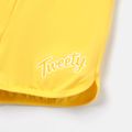 Looney Tunes 2pcs Kid Girl Tweety Sleeveless Cotton Hooded Tee and Elasticized Shorts Set Yellow image 4