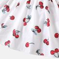 Baby Girl 100% Cotton Allover Cherry Print Shirred Strappy Dress White image 3