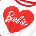 Barbie Kid Girl Mother's Day Heart Print Cotton Layered Flutter-sleeve Dress Red image 3