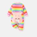 Care Bears Baby Boy/Girl Bear Patch Detail Striped Long-sleeve Jumpsuit Multi-color image 2