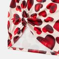 Valentine's Day Family Matching Allover Red Heart Print Twist Knot Bodycon Dresses and Short-sleeve Colorblock T-shirts Sets Red/White image 4