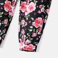 2pcs Toddler Girl Bowknot Design Ruffled High Low Tee and Floral Print Pants Set Pink image 5