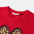 Mommy and Me Cotton Short-sleeve Leopard Heart Print Red T-shirts Red image 4