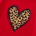 Mommy and Me Cotton Short-sleeve Leopard Heart Print Red T-shirts Red image 5