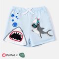 Naia Toddler Boy Shark Print Elasticized Shorts Light Blue image 1