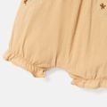 Baby Girl 100% Cotton Allover Animal Print Ruffle Collar Puff-sleeve Top or Solid Shorts LightKhaki image 5
