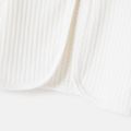 Eco-friendly RPET Fabric Toddler/Kid Girl Solid Color Bowknot Design Waffle Cardigan White image 5
