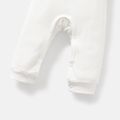 macacões de manga comprida com design de botão de algodão para menina/menino de cor sólida Branco image 4