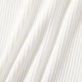 macacões de manga comprida com design de botão de algodão para menina/menino de cor sólida Branco image 5