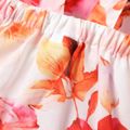 2pcs Baby Girl Allover Floral Print Ruffle Trim Sleeveless Romper & Headband Set Colorful image 3