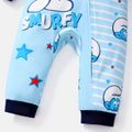 The Smurfs Baby Boy/Girl Allover Print Blue Striped Long-sleeve Zipper Naia™ Jumpsuit DeepSapphireBlue image 5