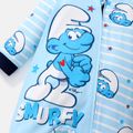 The Smurfs Baby Boy/Girl Allover Print Blue Striped Long-sleeve Zipper Naia™ Jumpsuit DeepSapphireBlue image 4