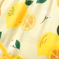 Naia™ Baby Girl Bowknot Pompom Design Lemon Print Sleepwear Romper Yellow image 4