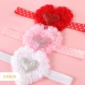 3-pack Valentine's Day Sequin Heart Decor Embroidered Rose Flower Headband for Girls Multi-color image 1