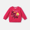 Baby Girl Cotton Letter Bee Print Pullover Sweatshirt Roseo image 1