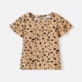 Mommy and Me Leopard Print Layered Ruffle-sleeve Tops Colorful image 4