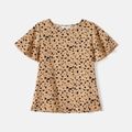 Mommy and Me Leopard Print Layered Ruffle-sleeve Tops Colorful image 2