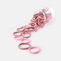 Canned Solid Elastic Hair Ties for Girls (About 40-pack) Pink image 1