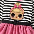 L.O.L. SURPRISE! Toddler Girl Faux-two Stripe Splice Belted Long-sleeve Dress Pink image 5