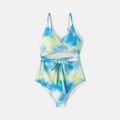 Family Matching Tie Dye Cut Out One-piece Swimsuit and Swim Trunks Multi-color image 3