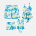 Family Matching Tie Dye Cut Out One-piece Swimsuit and Swim Trunks Multi-color image 1
