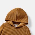 Toddler/Kid Boy Solid Color Textured Hoodie Sweatshirt Khaki image 4