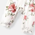 Baby Girl Floral Print Ruffle Trim Long-sleeve Naia™ Jumpsuit White image 5