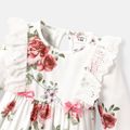 Baby Girl Floral Print Ruffle Trim Long-sleeve Naia™ Jumpsuit White image 3