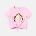 Kleinkinder Mädchen Krängel Süß Kurzärmelig T-Shirts rosa image 1