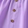 2pcs Kid Girl Butterfly Print Off Shoulder Short-sleeve Tee and Button Design Shorts Set Purple image 5