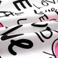 2pcs Toddler Girl 100% Cotton Heart Letter Print Short-sleeve Tee and Shorts Set White image 5
