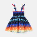 Baby Girl Colorful Floral Print Shirred Cami Dress Colorful image 2