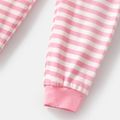 Looney Tunes 2pcs Toddler Girl/Boy Naia Character Print Short-sleeve Tee and Stripe Cotton Pants Set Pink image 4