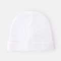 2-piece Baby Solid Color Cotton Anti-scratch Glove & Beanie Hat Set White image 4