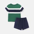 2pcs Toddler Boy Colorblock Short-sleeve Tee and Elasticized Shorts Set ColorBlock image 2