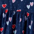 نيا طفل صغير / طفل فتاة القلب طباعة / الأزرق bowknot تصميم فستان سهل الارتداء الأزرق الملكي image 3
