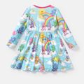 Care Bears Toddler Girl Rainbow/Heart Print/Polks dots Long-sleeve Dress Blue image 4