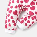 Naia™ 2pcs Baby Girl Cotton Long-sleeve Elephant & Heart Print Faux-two Jumpsuit and Headband Set Red image 5